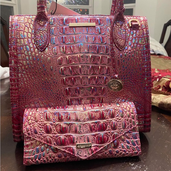 Brahmin Handbags - Brahmin Caroline Magenta Wonderland and matching wallet